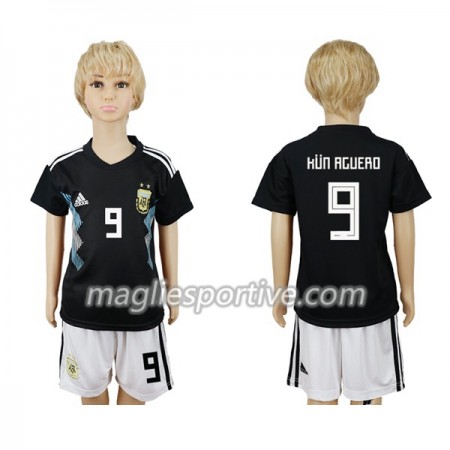 Completo Calcio Argentina Kun Aguero 9 Bambino Divisa Trasferta Mondiali 2018